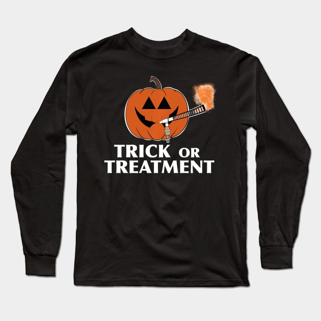 Trick or treatment respiratory therapist pumpkin design Long Sleeve T-Shirt by Tianna Bahringer